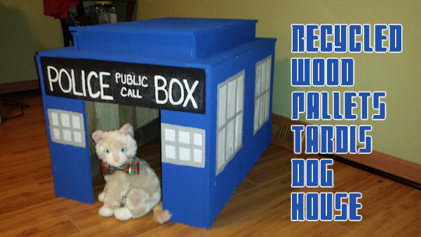 doctor who recycled pallets tardis dog house