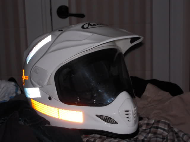 reflective tape on motorcycle helmet
