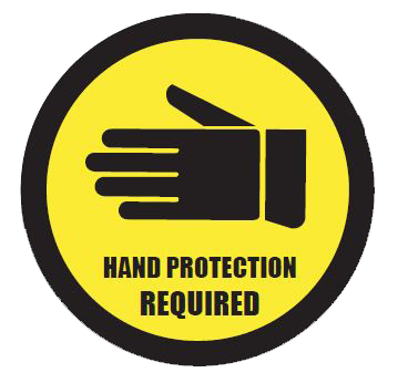 Hand protection is required for cleaning grout