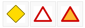 warning sign shape colors