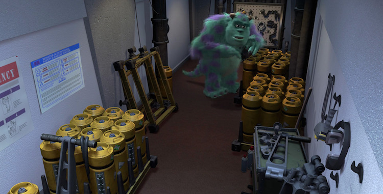 material handling equipment in pixars monsters inc