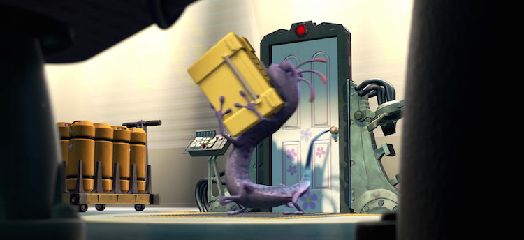 material handling in monsters inc - randall moves a crate